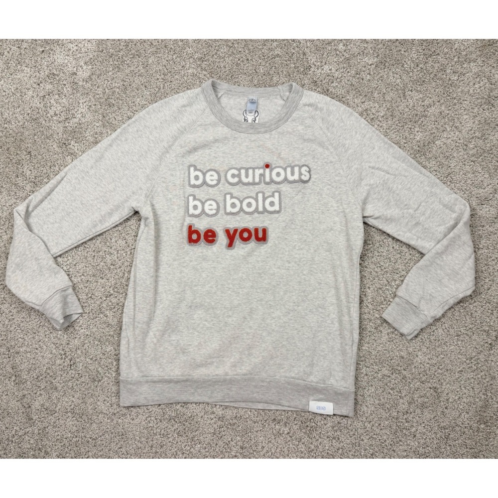 Alternative Apparel Be Curious Be Bold Be You Llama Raglan Sweatshirt Grey L